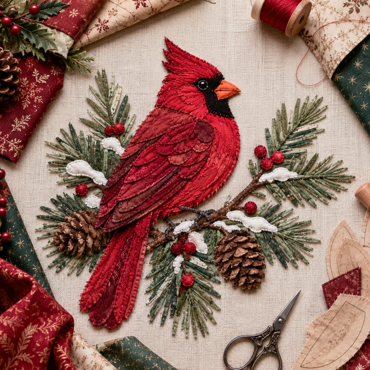 Christmas Patchwork Fabric DIY Decor Kit – 10 Festive Designs