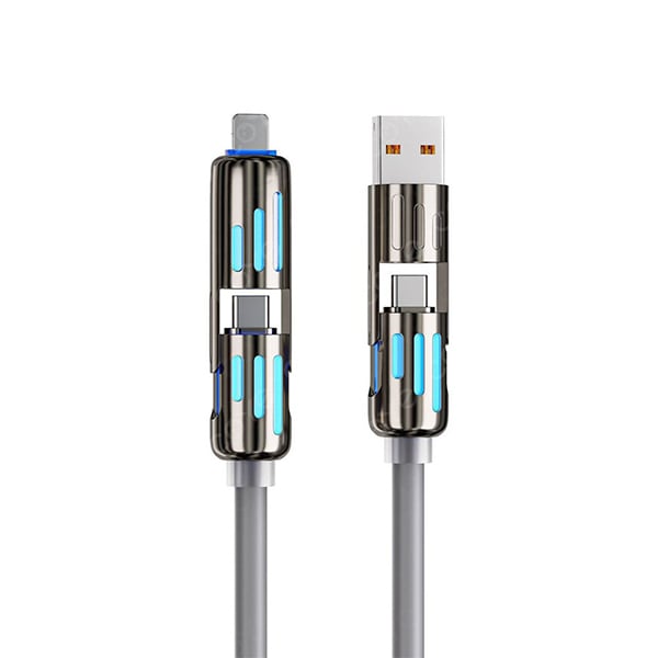 ⏰4-in-1 USB charging cable, fast charging, MAX. 60 W