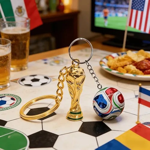 2026 FIFA World Cup USA-MEX-CAN Dual Charm Keychain