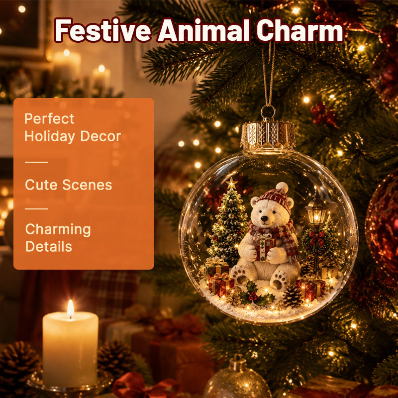 Animal Christmas Snow Globe – Festive Crystal Ball Gift
