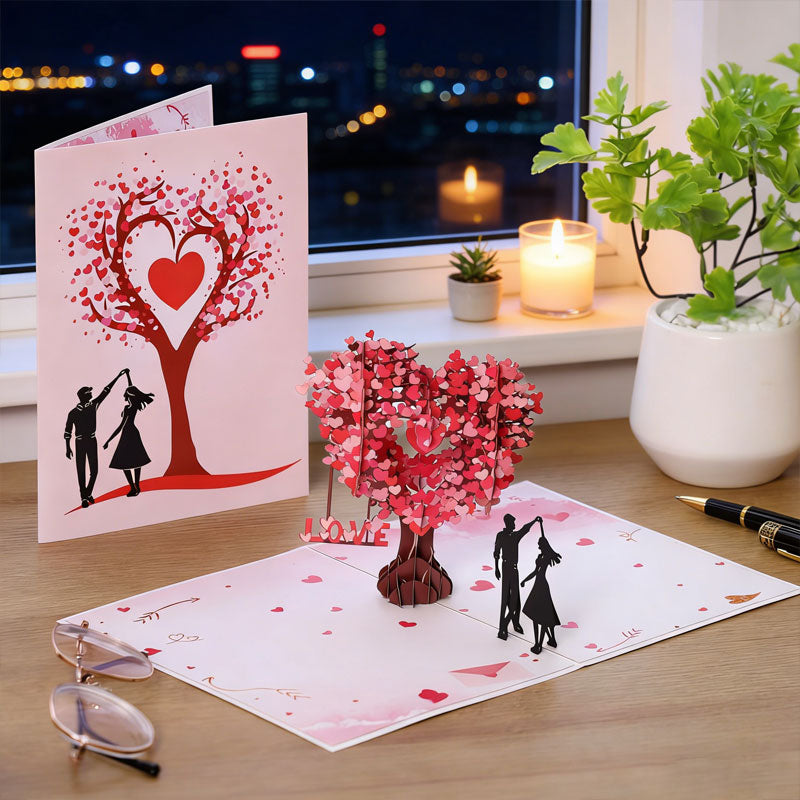 3D Pop-Up Greeting Card - Dancing Under the Heart Tree