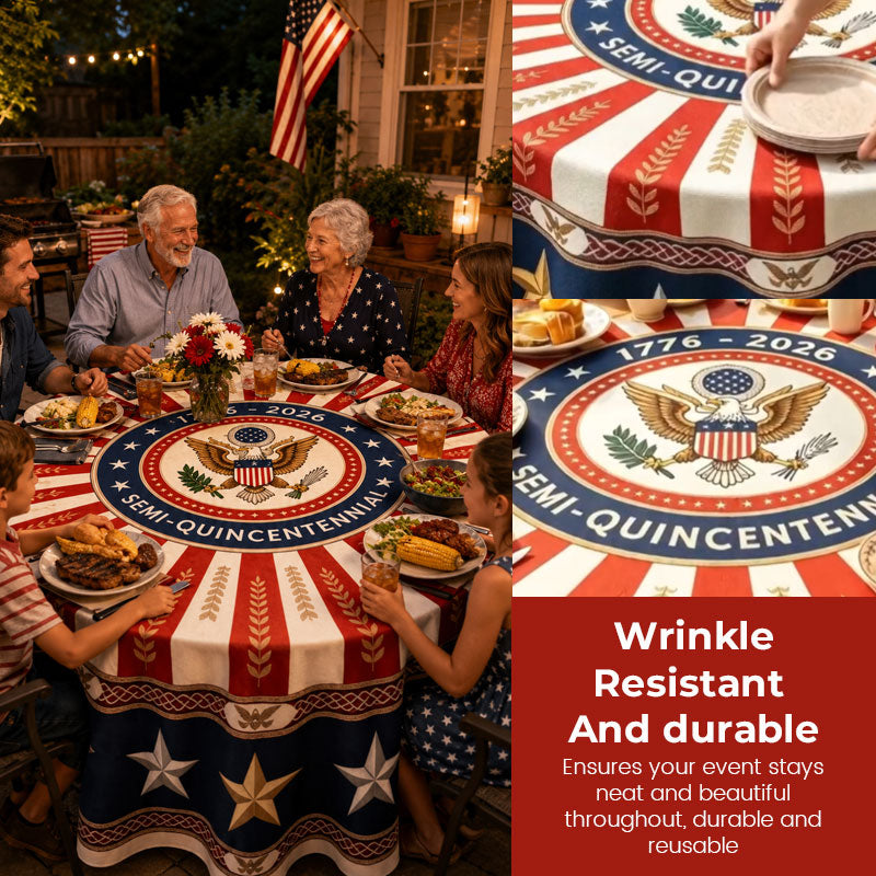 250th Anniversary Patriotic Round Tablecloth (60", 70", 84")