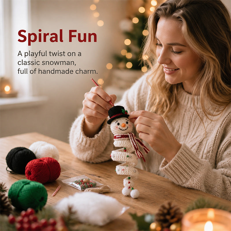 DIY Christmas Spiral Crochet Ornament Kit for Holiday Gifts