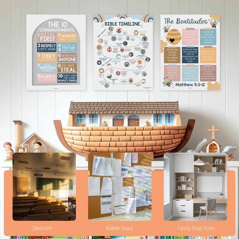 Hadley Designs 9-Pack Christian Posters for Kids (11x14")