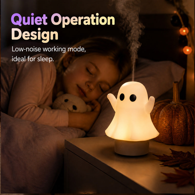 Cute Ghost Essential Oil Diffuser with 7-Color Night Light