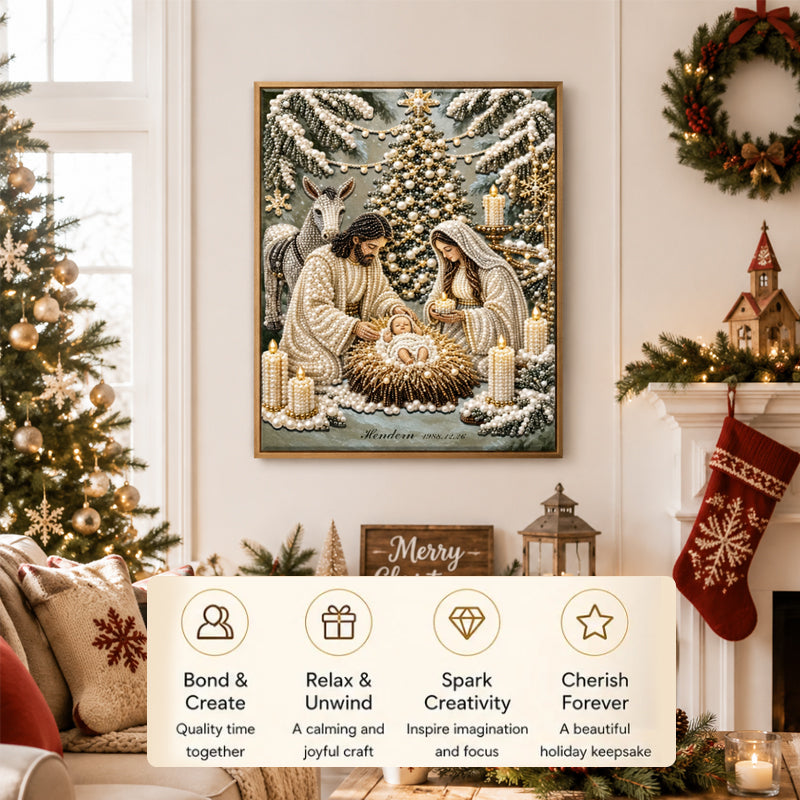Nativity Scene Diamond Painting Kit | Christian Christmas Gift