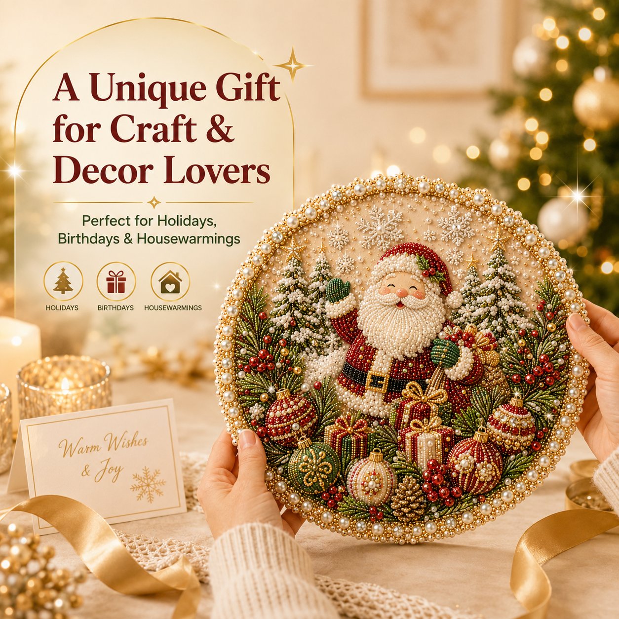 Four Seasons DIY Pearl Art Hanging Wreath Kit & Craft Gift