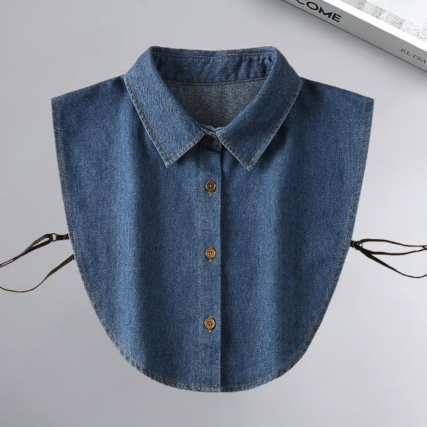 Denim False Collar – The Ultimate Layering Essential for Women 👕✨