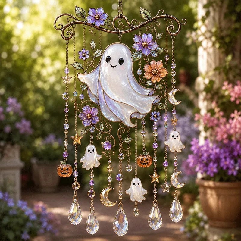 Halloween Stained Glass Suncatcher Wind Chime – 7 Design Options