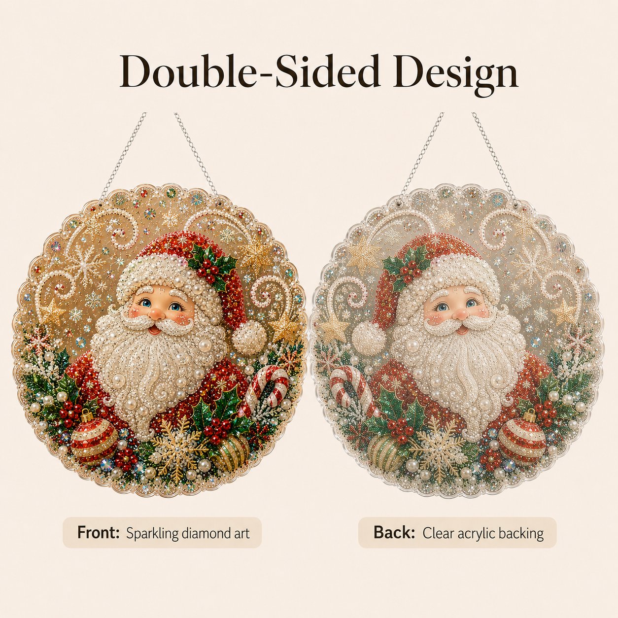 DIY Christmas Pearl Diamond Art Ornament Kit for Holiday Decor
