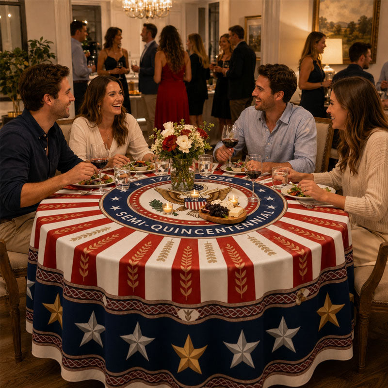250th Anniversary Patriotic Round Tablecloth (60", 70", 84")