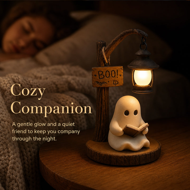Halloween Ghost Reading Lamp - Resin Tabletop Figurine
