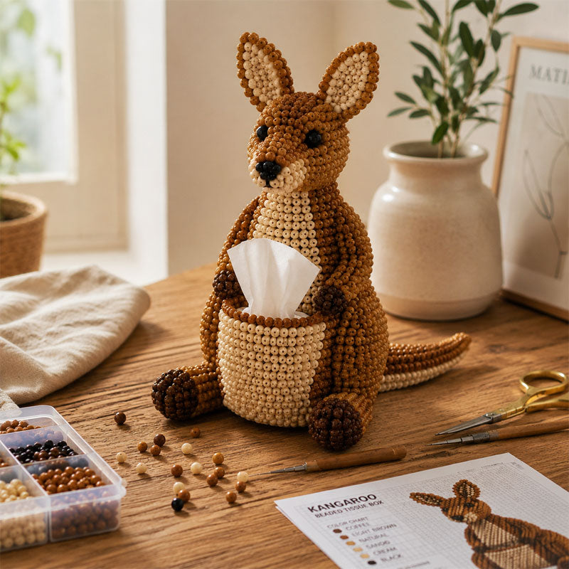 🔥Last Day 50% OFF 🦘Beaded Animal Tissue Box DIY Kit