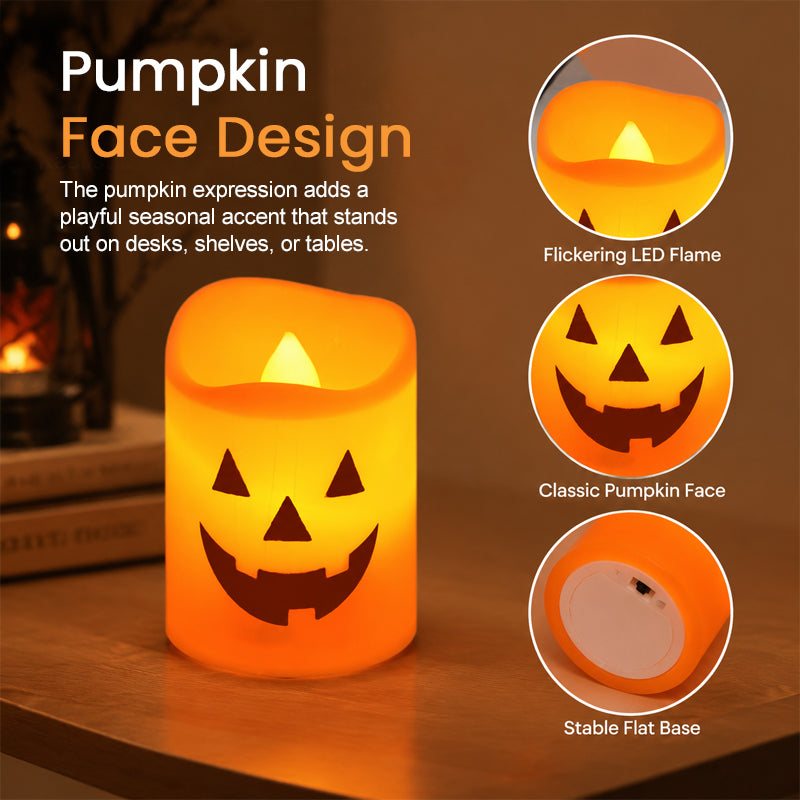 Halloween Pumpkin Flameless LED Candle Lamp for Tabletop Décor