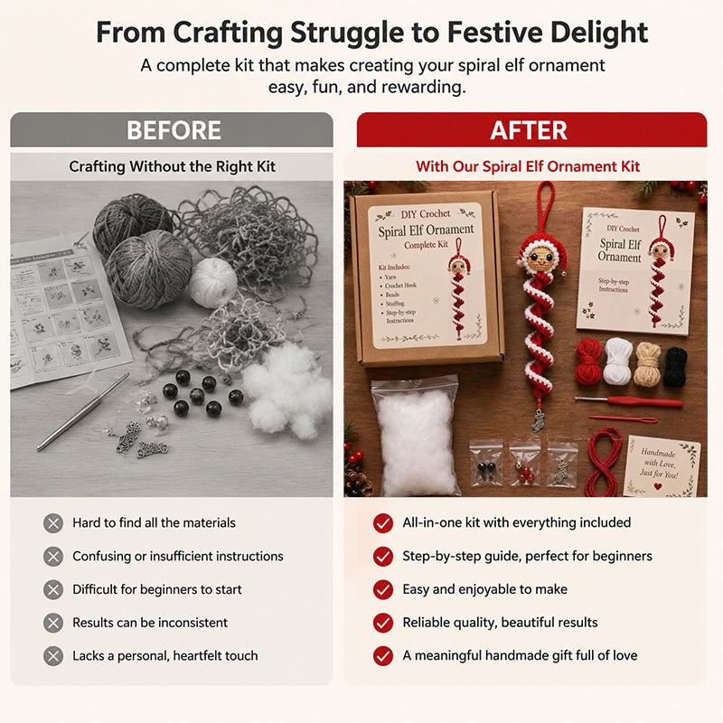 DIY Christmas Spiral Crochet Ornament Kit for Holiday Gifts