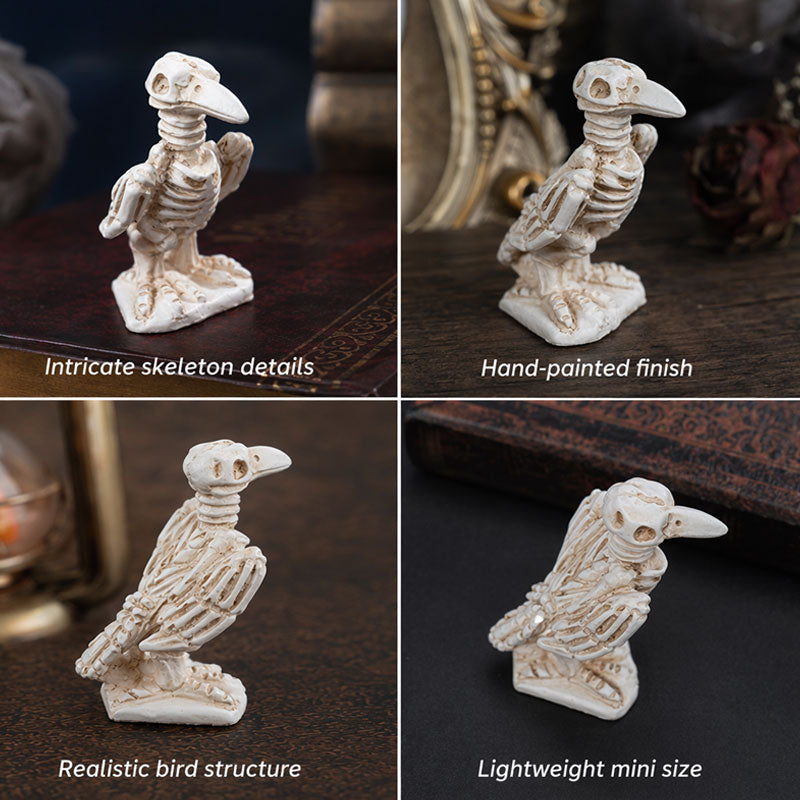 Halloween Resin Raven & Skeleton Crow Ornaments