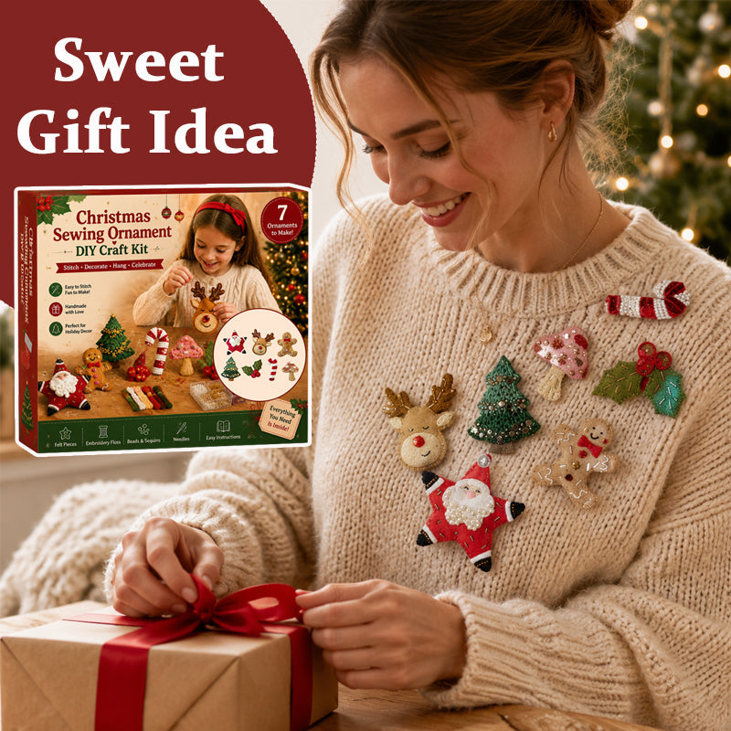 Christmas Felt Embroidery Brooch DIY Kit for Holiday Gifts