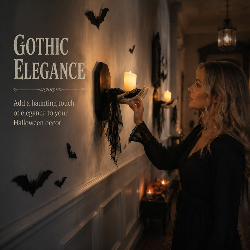 Skeletal Hand Wall Sconce Candle Holder for Gothic Halloween Decor