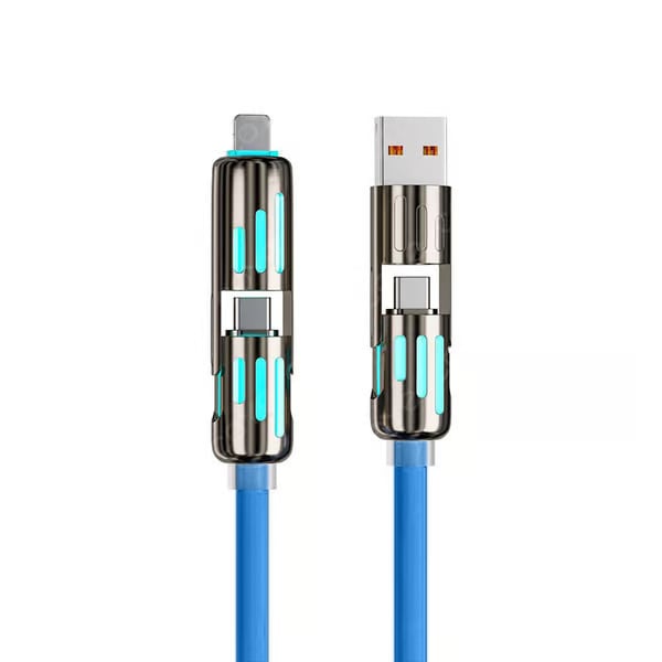 ⏰4-in-1 USB charging cable, fast charging, MAX. 60 W