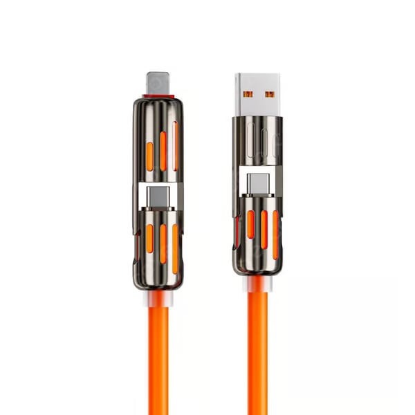 ⏰4-in-1 USB charging cable, fast charging, MAX. 60 W