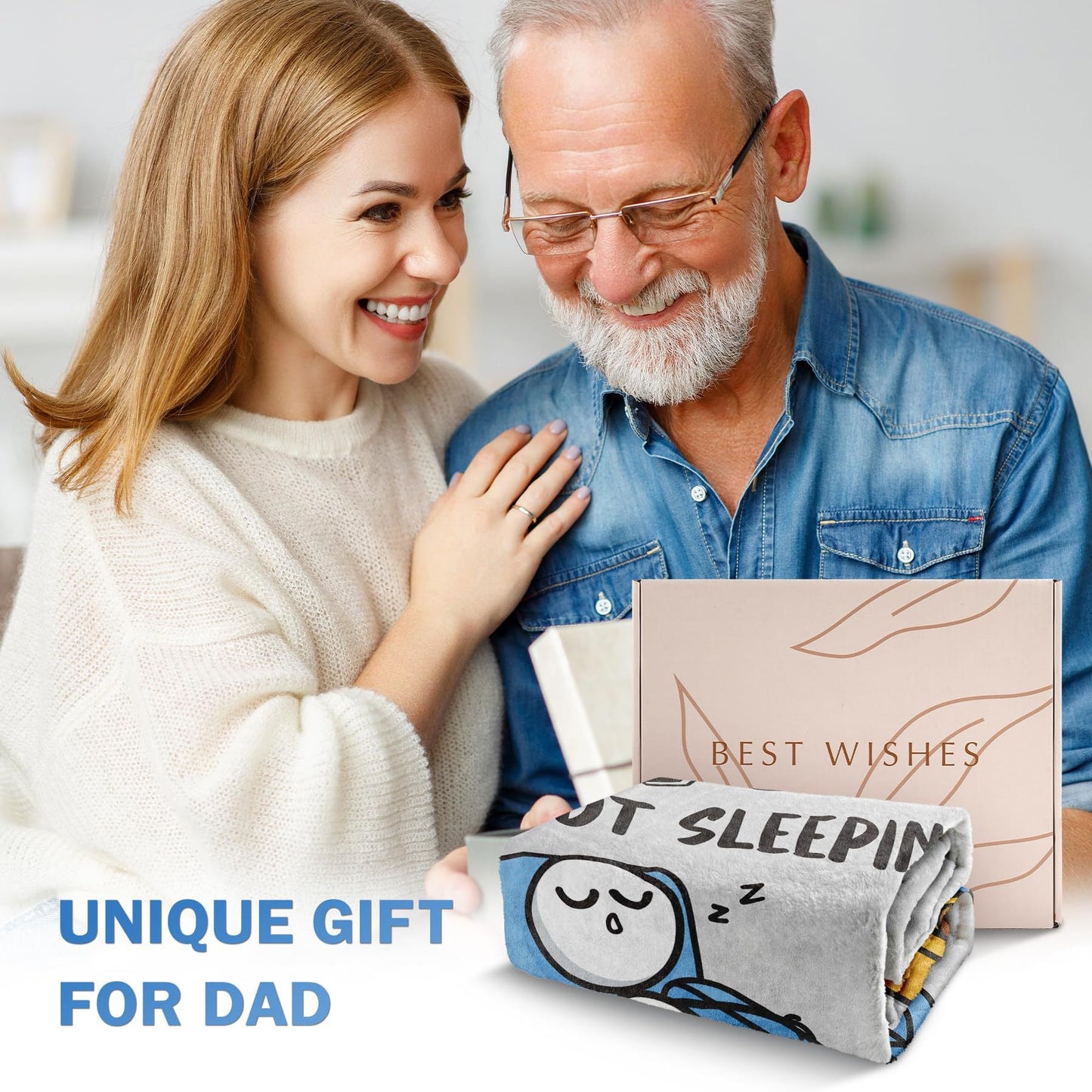"Dad Is Not Sleeping" Funny Flannel Fleece Throw Blanket