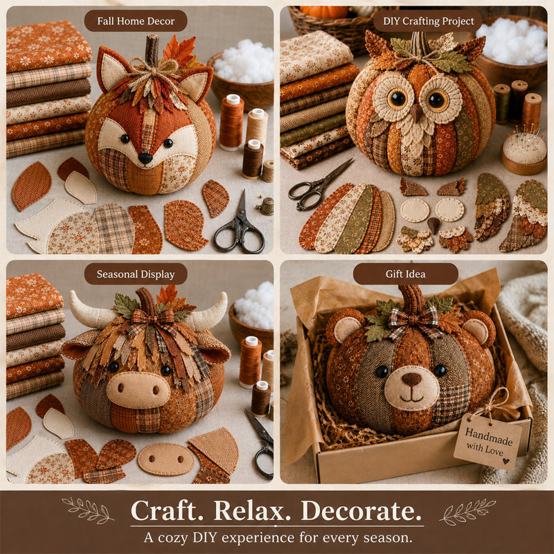 DIY Animal Pumpkin Sewing Kit for Beginners & Fall Gifts