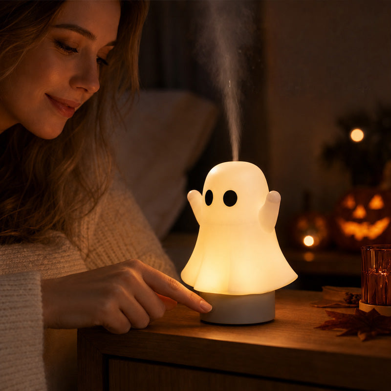 Cute Ghost Essential Oil Diffuser with 7-Color Night Light
