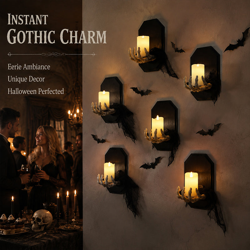 Skeletal Hand Wall Sconce Candle Holder for Gothic Halloween Decor