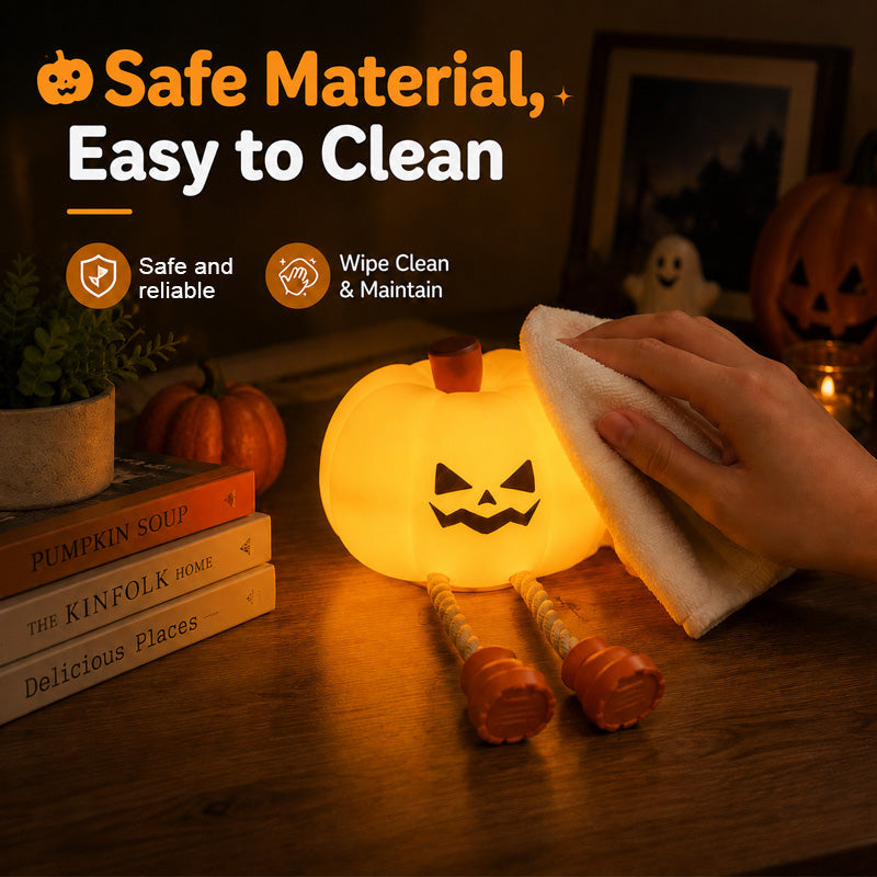 Squishy Pumpkin Night Light Gift – Rechargeable & Touch-Dimmable
