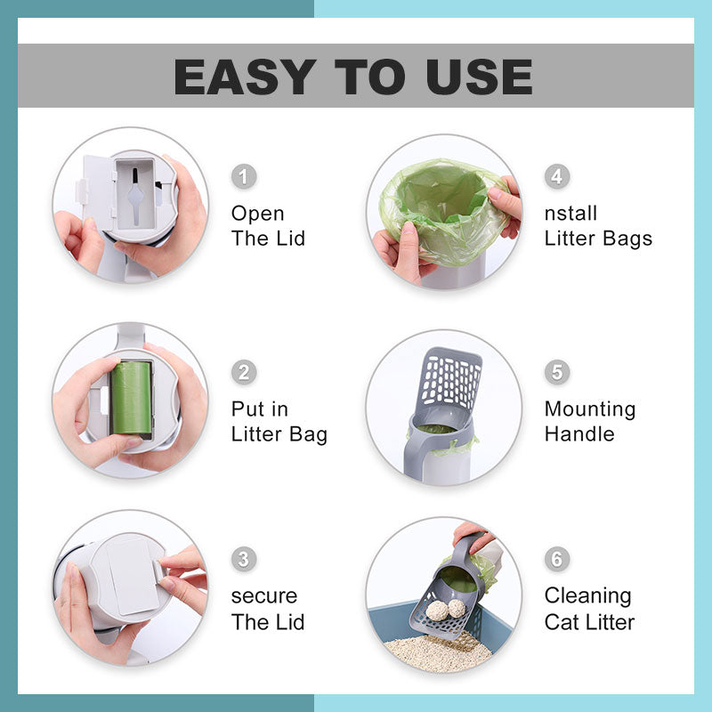 Integrated Cat Litter Shovel