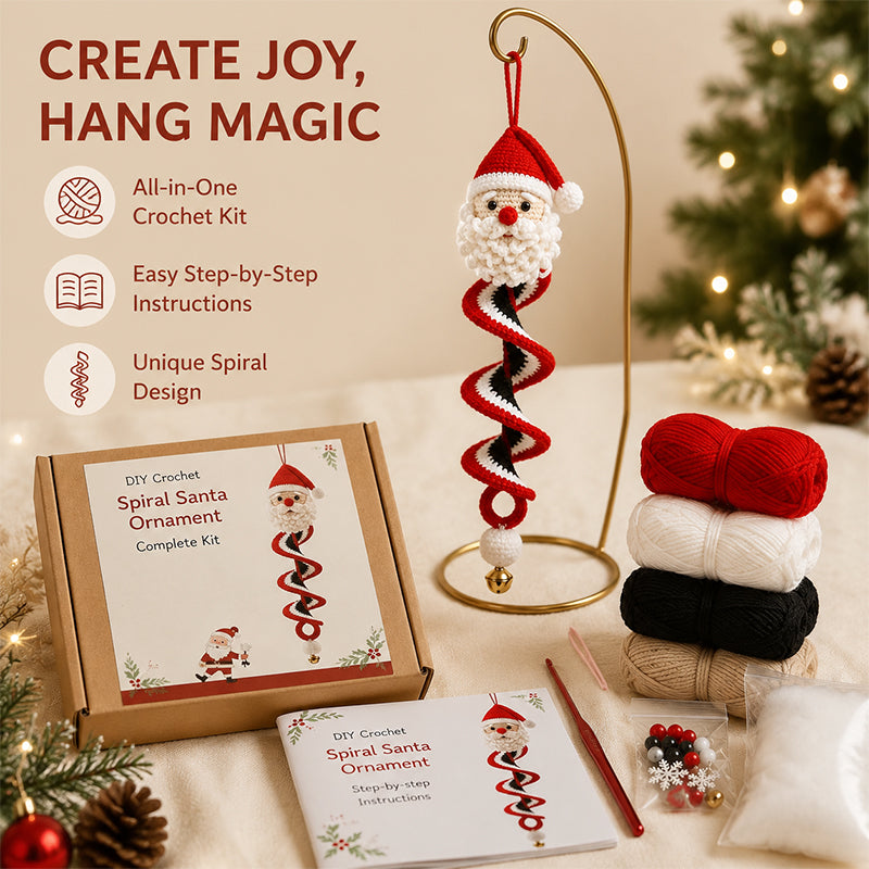 DIY Christmas Spiral Crochet Ornament Kit for Holiday Gifts