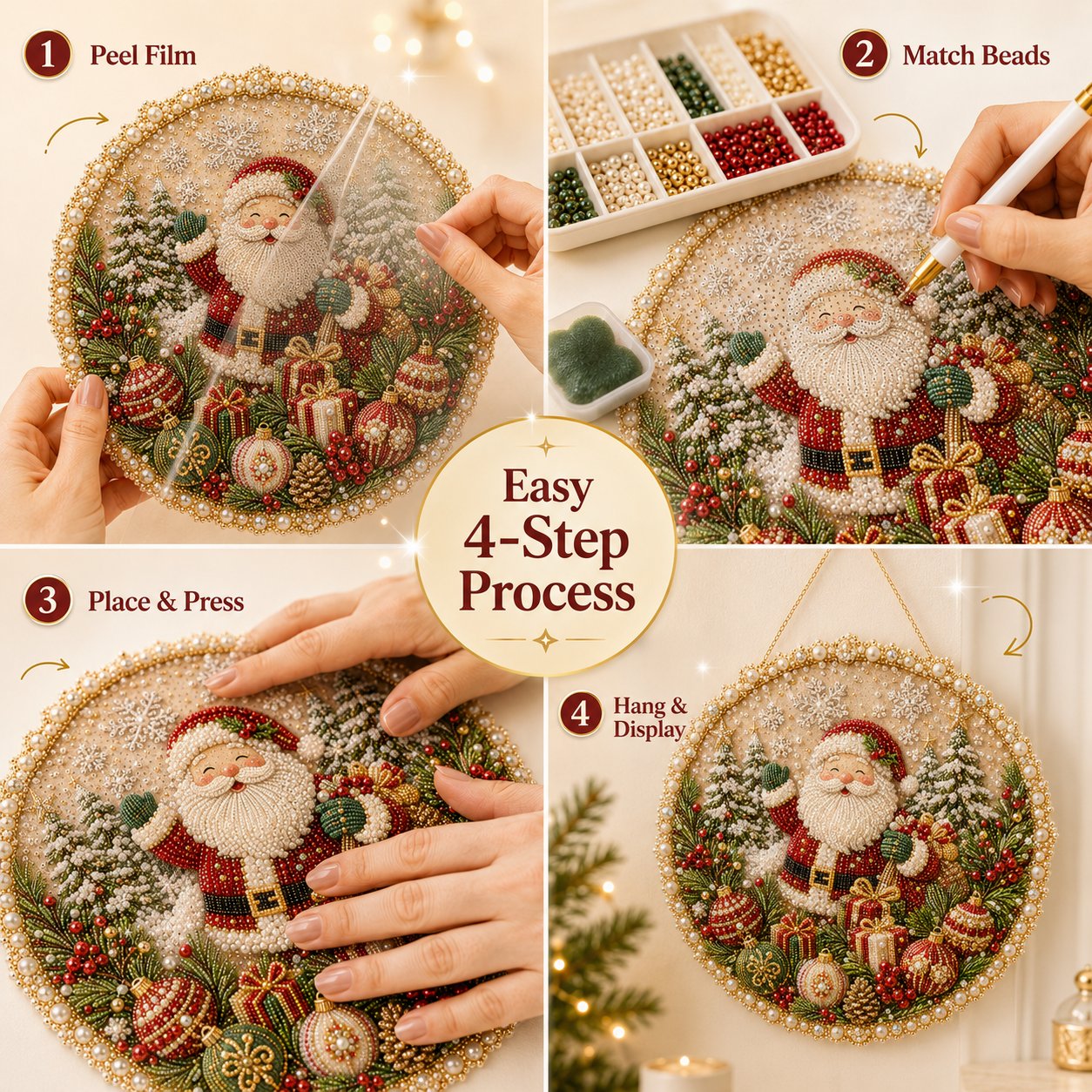 Four Seasons DIY Pearl Art Hanging Wreath Kit & Craft Gift