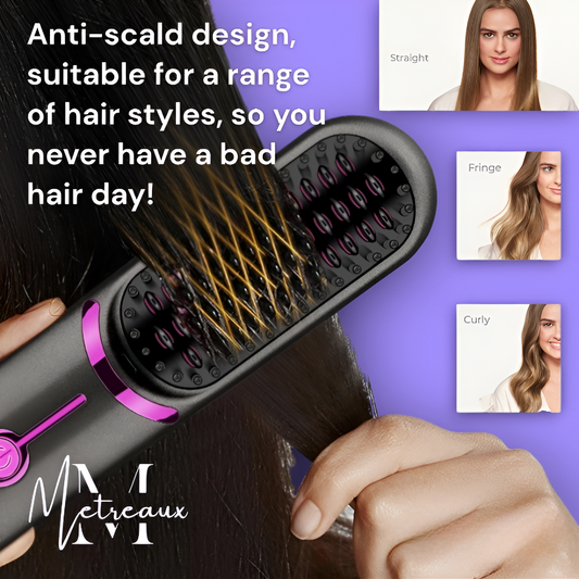 ⏰50K+ SOLD!💁‍♀️Wireless Ceramic Hair Straightening Comb – Fast Heating, Anti-Frizz & Tangle-Free Design ✨
