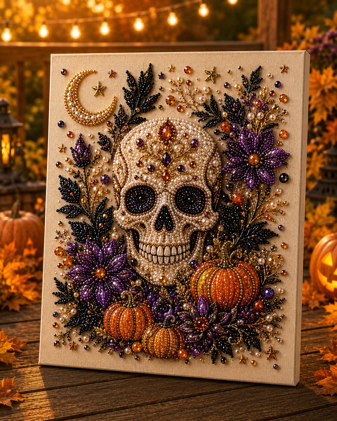 Halloween Pearl Art DIY Kit – Spooky Cute Fall Home Decor Craft