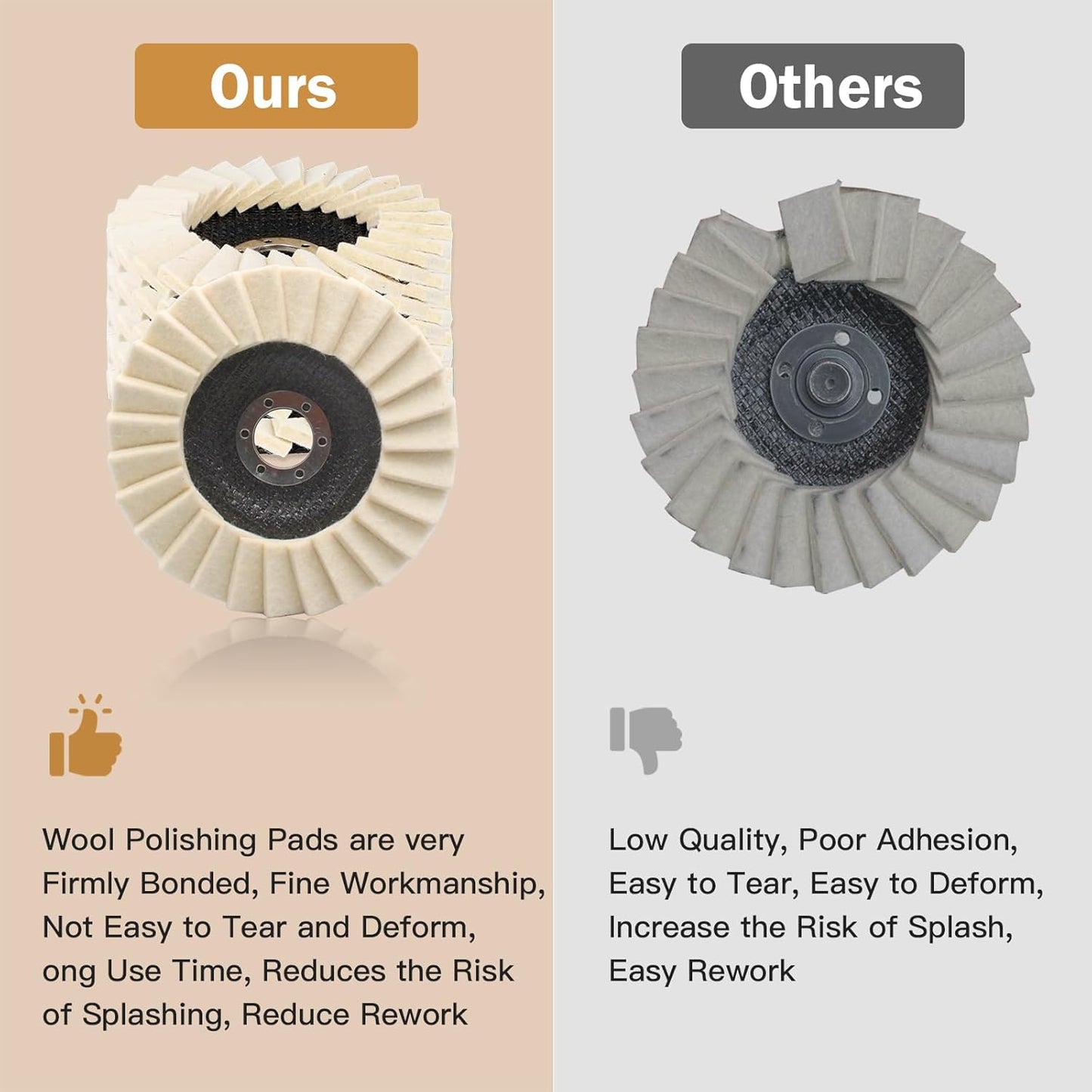 5-Inch Flap Wool Felt Polishing Disc