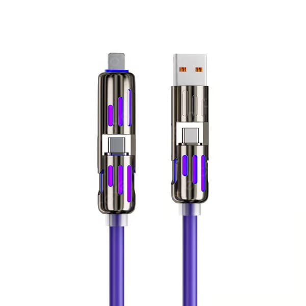 ⏰4-in-1 USB charging cable, fast charging, MAX. 60 W