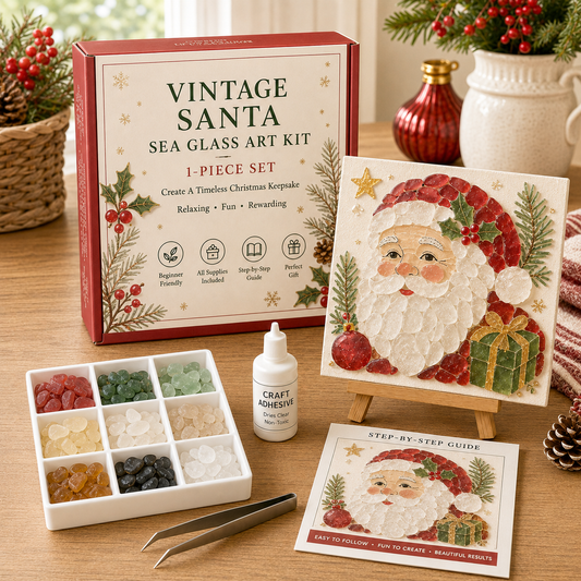 Christmas Sea Glass Art Kit – 8 Beginner-Friendly DIY Designs