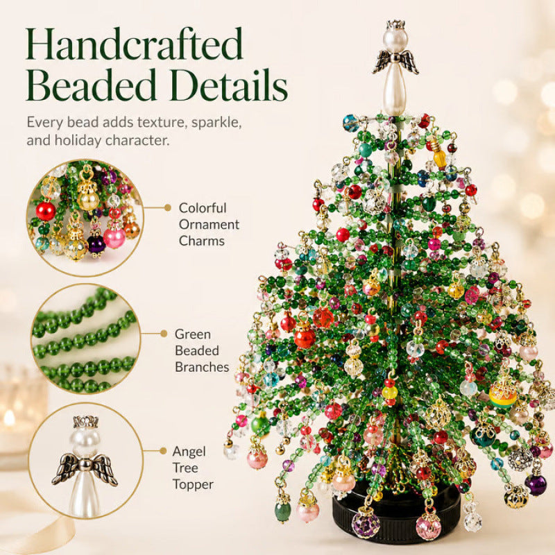 DIY Beaded Christmas Tree Kit with Angel Topper