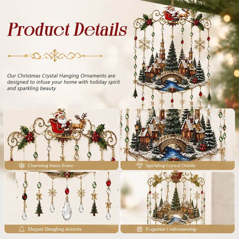 Christmas Crystal-Accent Hanging Ornament Gift for Friends & Family