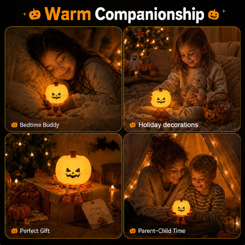 Squishy Pumpkin Night Light Gift – Rechargeable & Touch-Dimmable