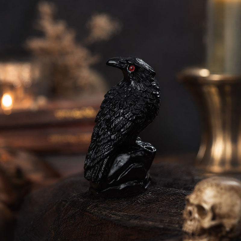 Halloween Resin Raven & Skeleton Crow Ornaments
