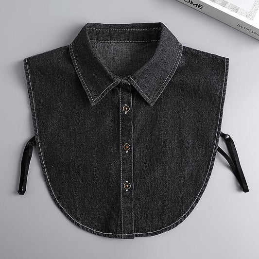 Denim False Collar – The Ultimate Layering Essential for Women 👕✨
