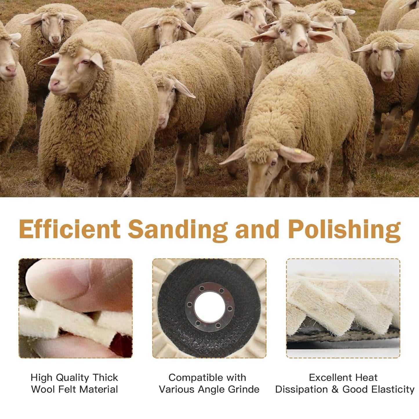 5-Inch Flap Wool Felt Polishing Disc