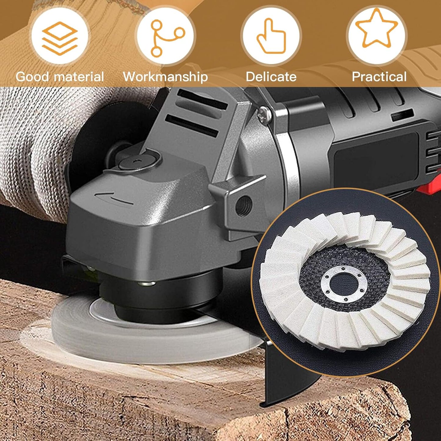 5-Inch Flap Wool Felt Polishing Disc