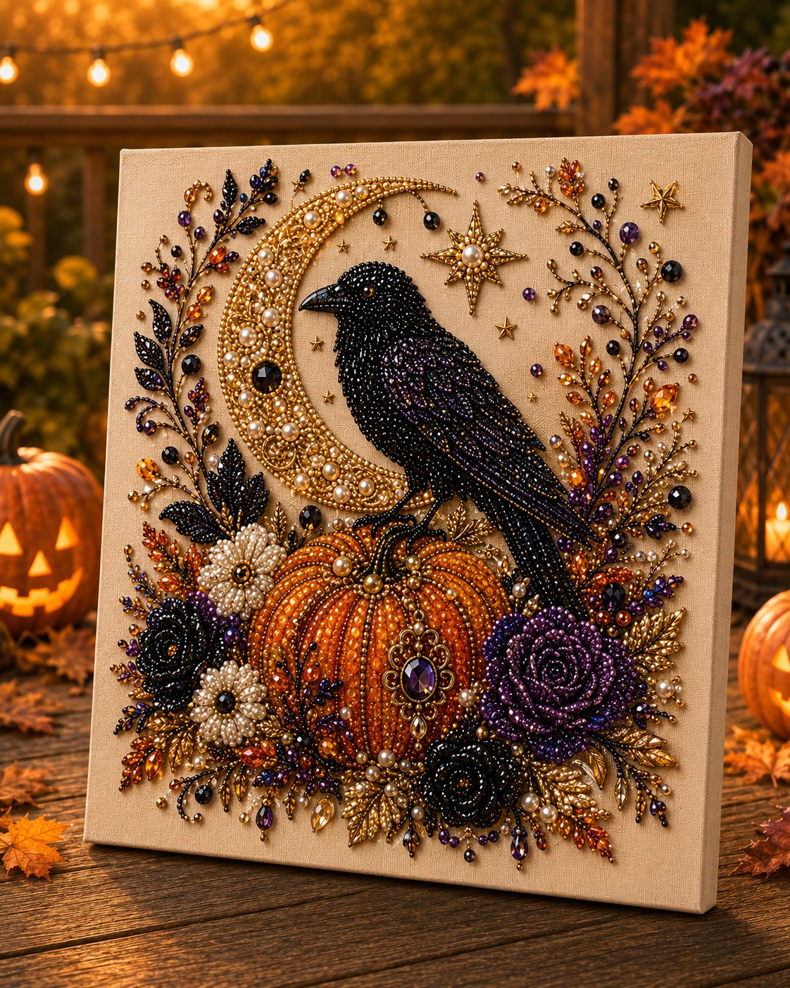 Halloween Pearl Art DIY Kit – Spooky Cute Fall Home Decor Craft