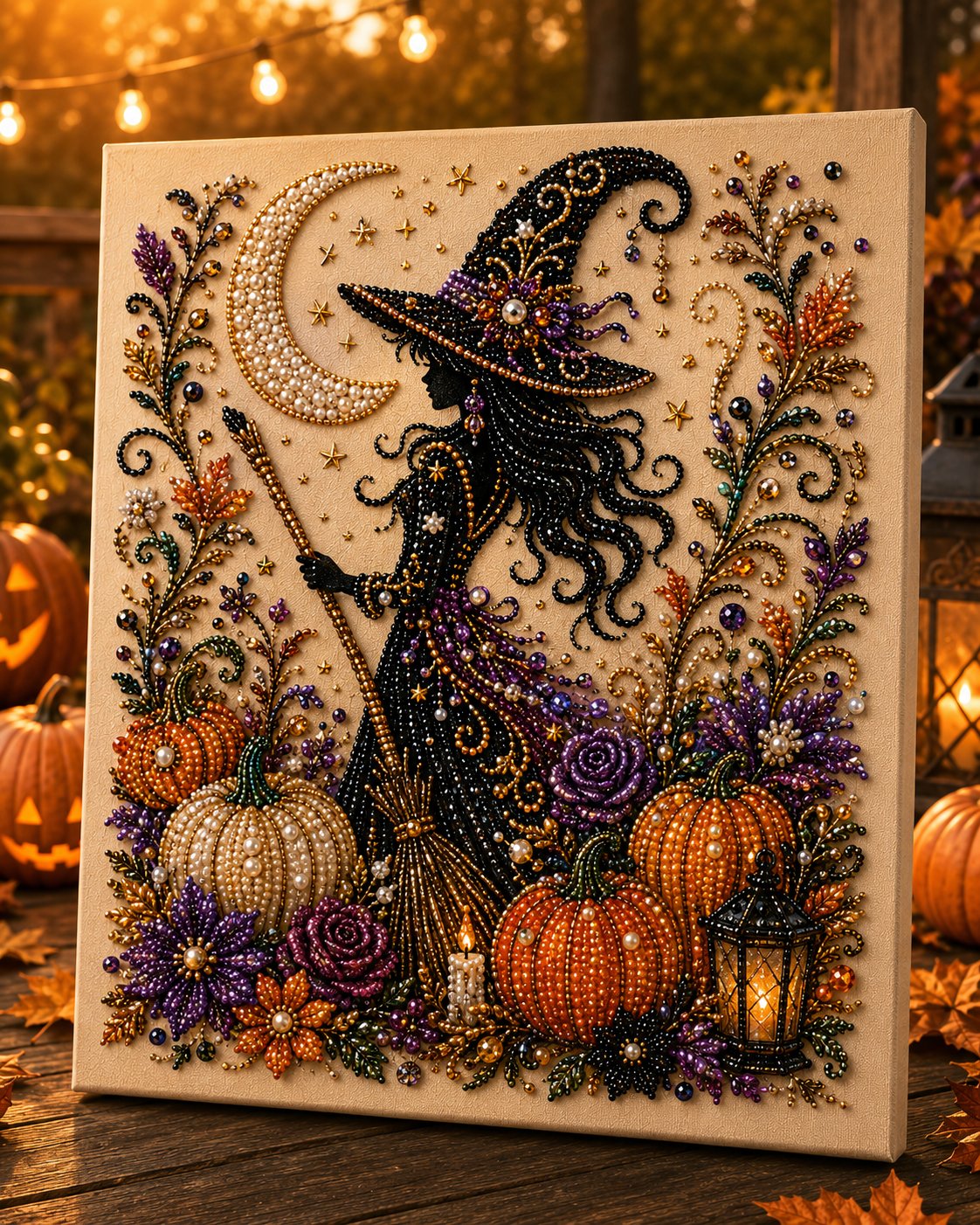 Halloween Pearl Art DIY Kit – Spooky Cute Fall Home Decor Craft