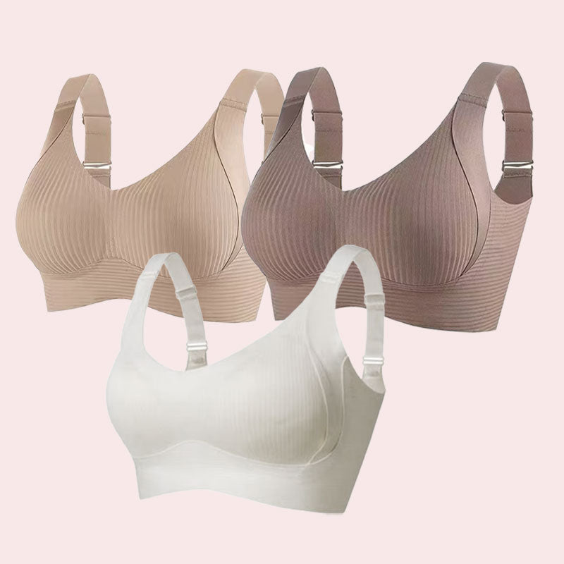🎁Women's Ribbed Push Up Adjustable Wireless Bra
