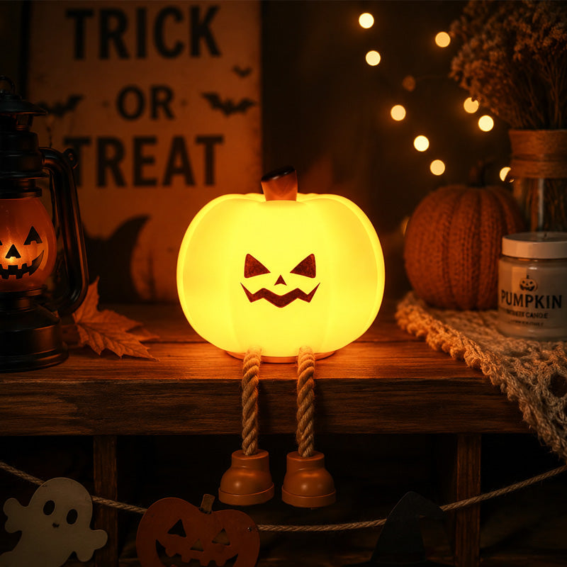 Squishy Pumpkin Night Light Gift – Rechargeable & Touch-Dimmable