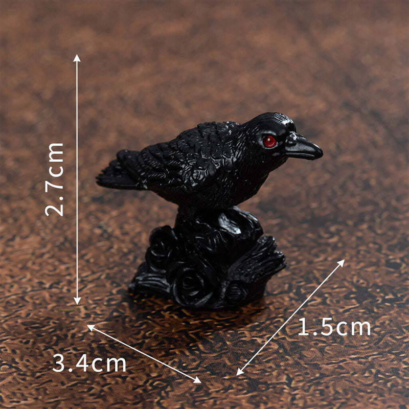 Halloween Resin Raven & Skeleton Crow Ornaments