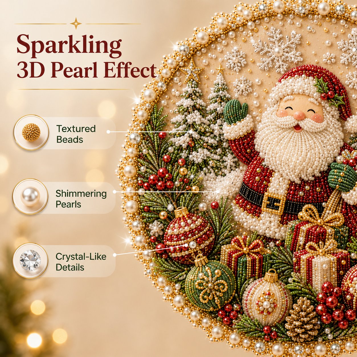 Four Seasons DIY Pearl Art Hanging Wreath Kit & Craft Gift